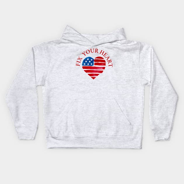 Fix your heart america Kids Hoodie by ThaFunPlace